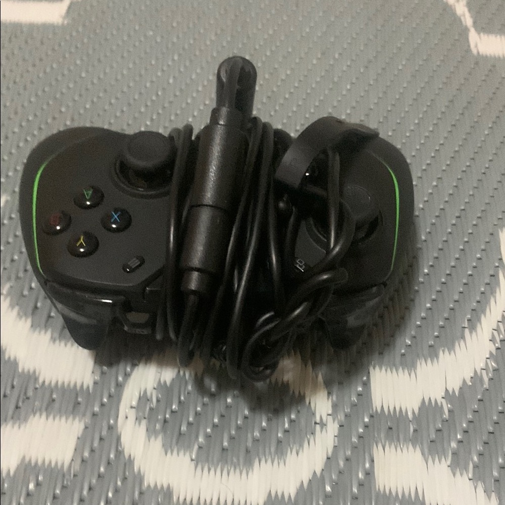 Logitech Black and Green Game Controller